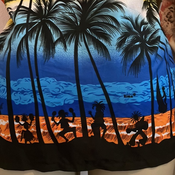 Happy Bay Tropical Multi Color Rima Design Button Front Short Sleeve Shirt - Picture 9 of 12